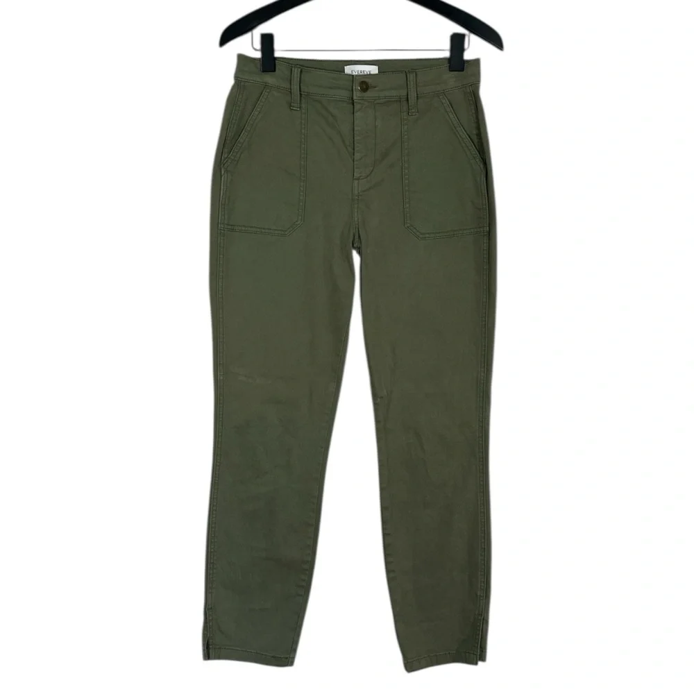 Evereve Payton utility ankle slit pant in Olive green size 26 - Picture 5 of 11